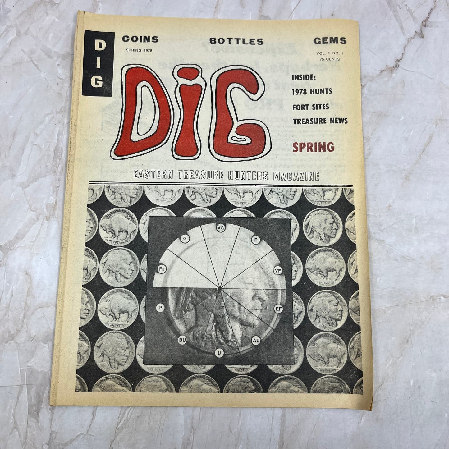 1978 Spring - DIG Eastern Treasure Hunters Magazine - Coins Bottles Gems M18