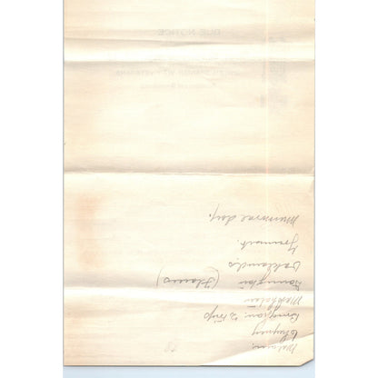 Antique United Spanish War Veterans West Chester Camp 49 Blank Due Notice D18