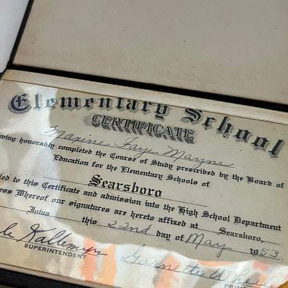 1950s Maxine Faye Mayne Searsboro Iowa Consolidated School Diploma Ephemera TK2