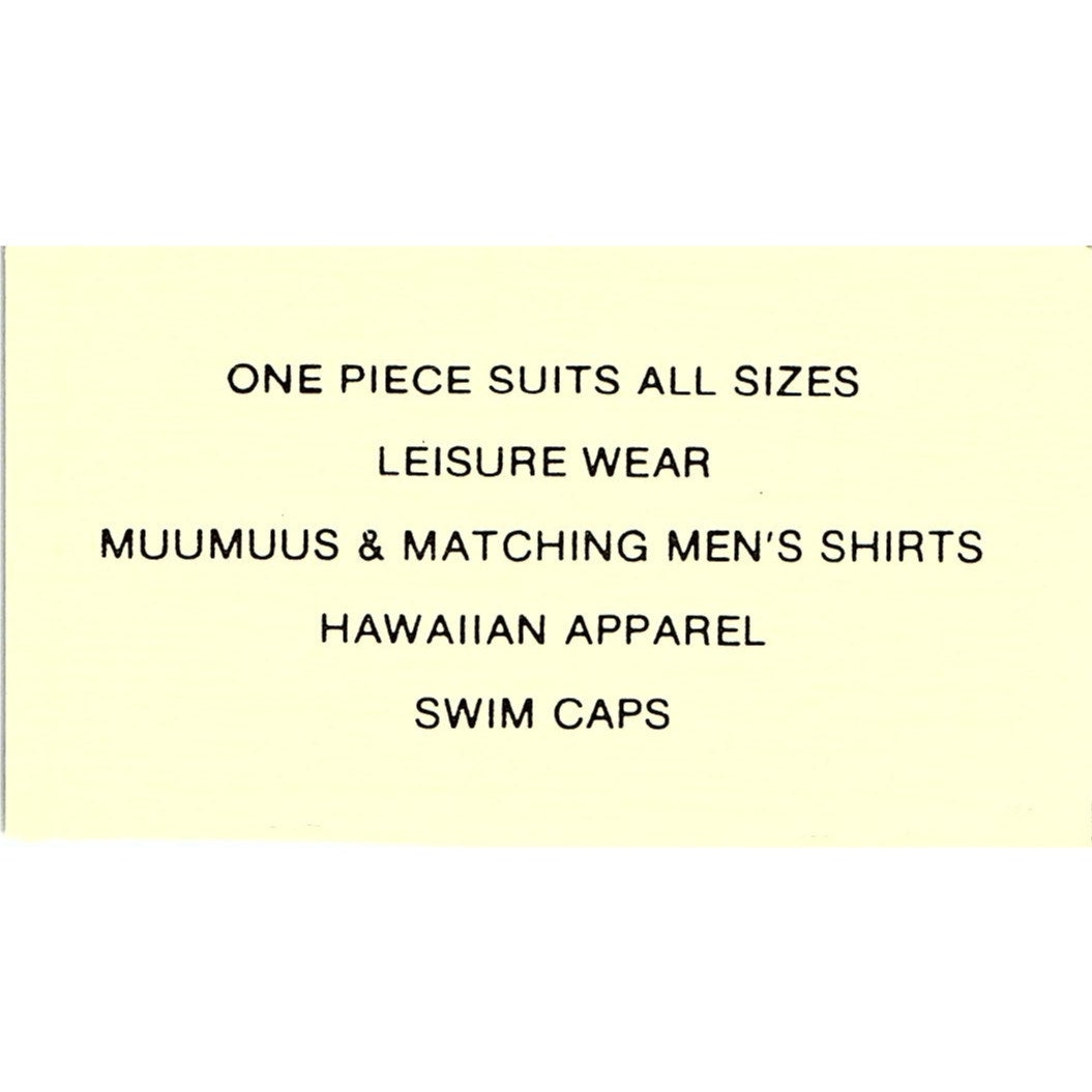 Aloha Custom Bikinis Debbie Mitchell Riverside, Orange CA Business Card SE5-B5