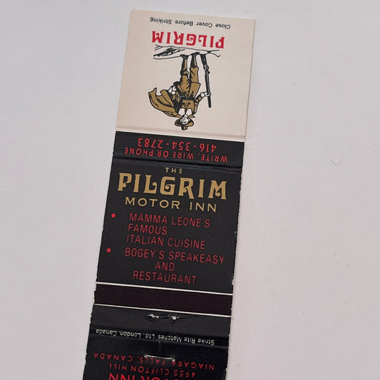 The Pilgrim Motor Inn Niagara Falls Canada Vintage Matchbook Cover TB6-MB2-3