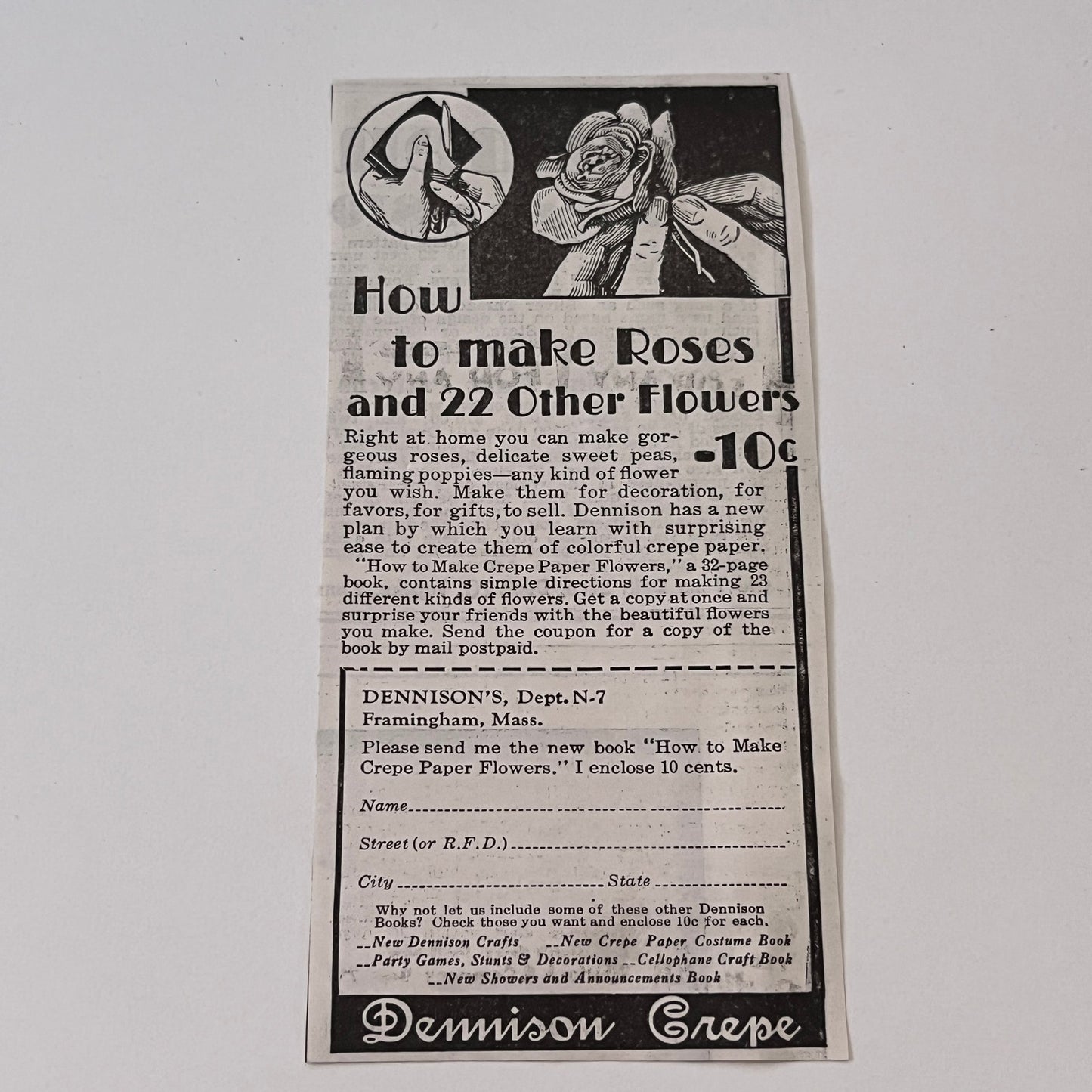 Dennison's Dennison Crepe Framingham MA 1936 Ad SAG4-M4