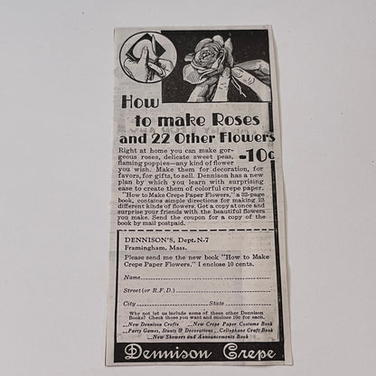 Dennison's Dennison Crepe Framingham MA 1936 Ad SAG4-M4