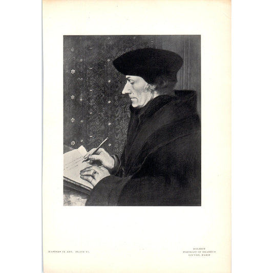 Portrait of Erasmus - Holbein 1900 Victorian Art Print AB8-MA8