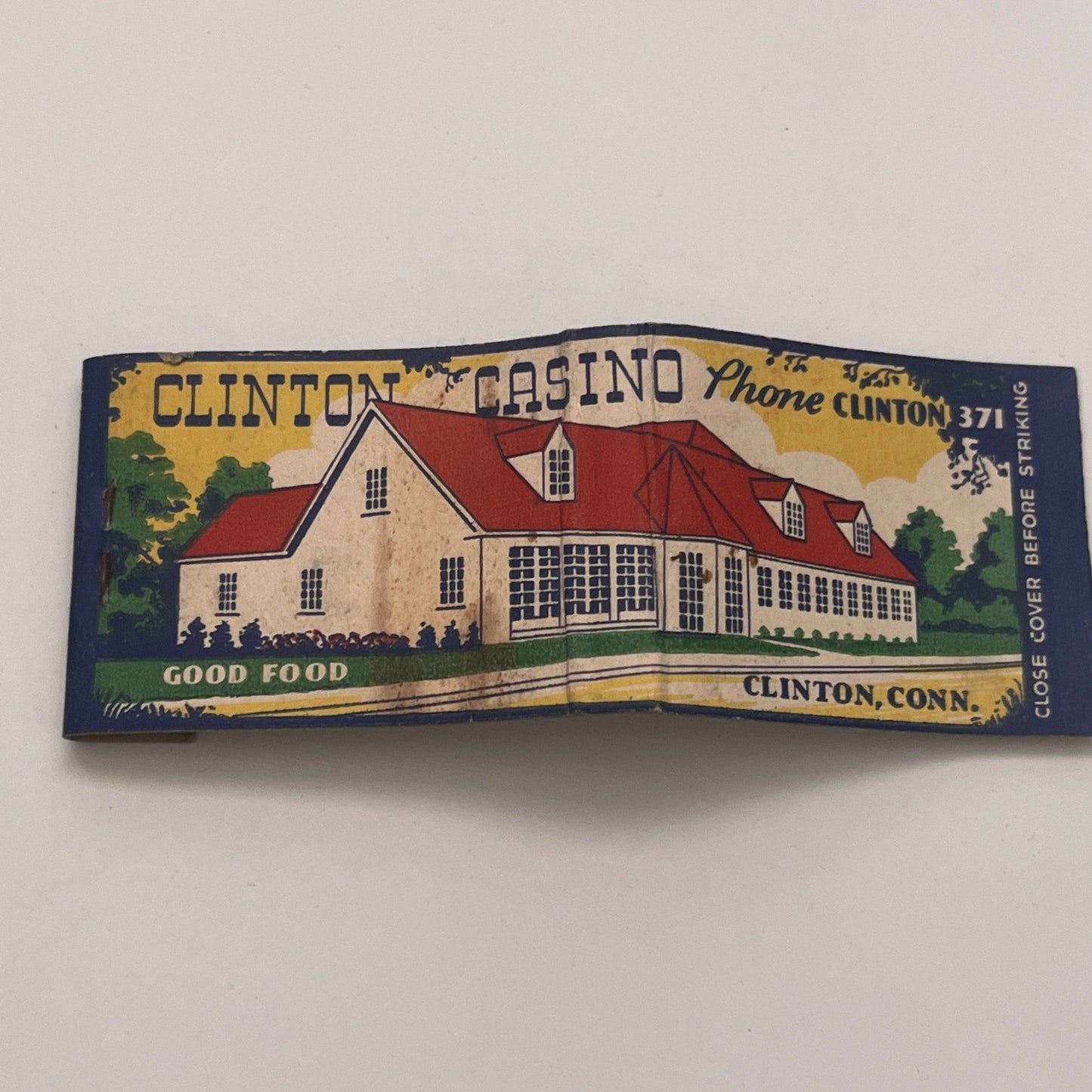 Clinton Casino - Clinton CT Vintage Matchbook Cover TB8-MB2-4