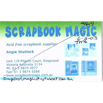 Scrapbook Magic Angie Shattock Victoria Australia Vintage Business Card SC9-B9