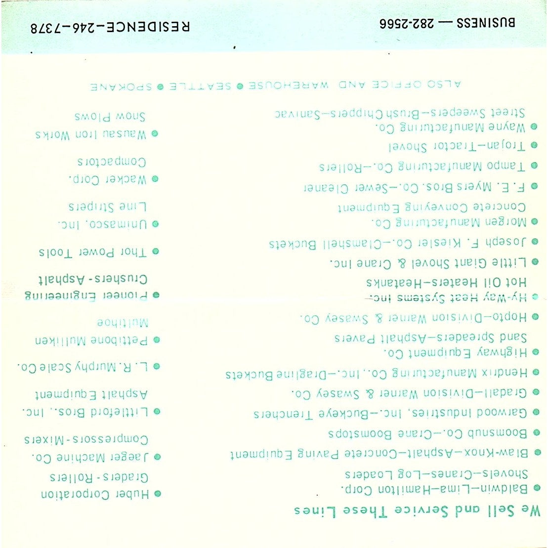 Fearnaught Machinery Co. Robert N. Shears Portland Oregon Business Card SB4-B4