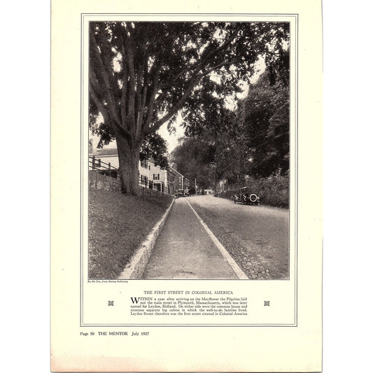 Photo of Main Street Plymouth MA, First Street in Colonial America 1927 AG3-5