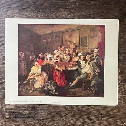 The Rake's Progress III, The Orgy - Hogarth Vintage Art Print 9x12 V5