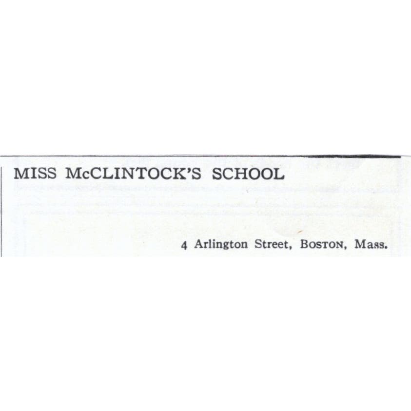 Miss McClintock's School Boston MA c1918 Original Magazine Advertisement AE5-SA3