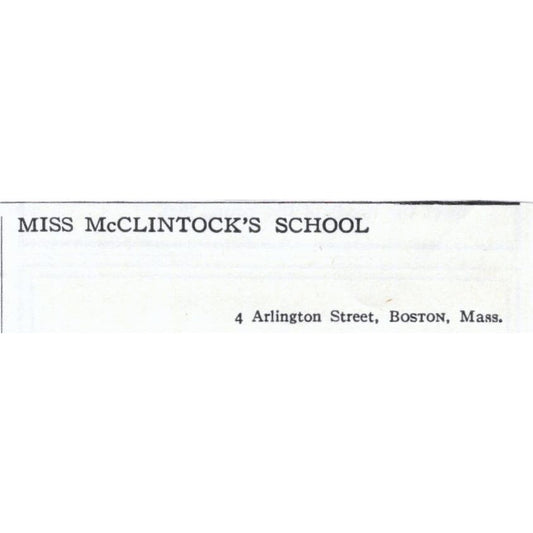 Miss McClintock's School Boston MA c1918 Original Magazine Advertisement AE5-SA3