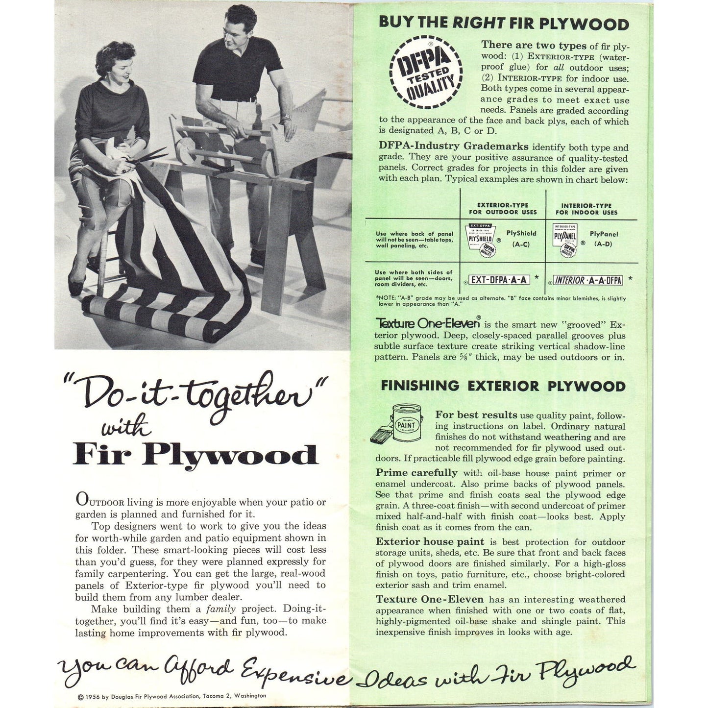 1956 Douglas Fir Plywood Do-It-Together Plans #2 Ideas For Outdoor Living D10