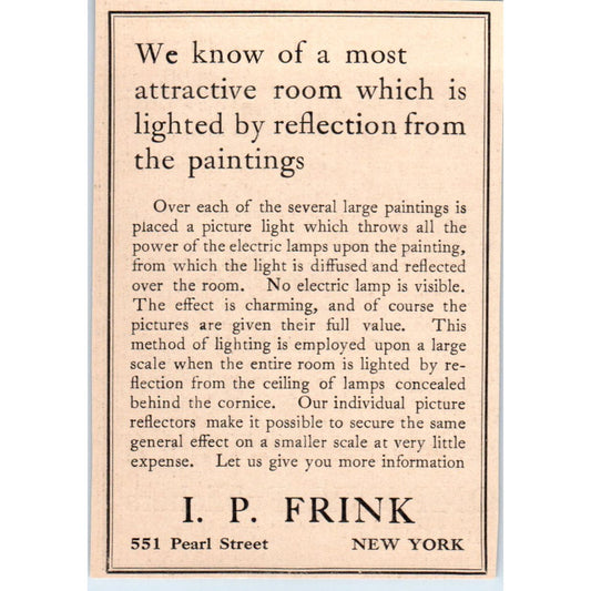 Painting Frames I.P. Frink New York c1905 Victorian Ad AE9-MA6