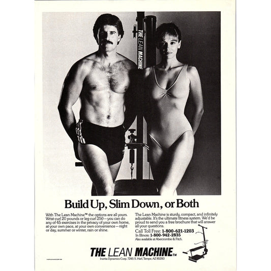 The Lean Machine Exercise Machine Inertia Dynamics Corp Tempe AZ 1984 Ad AF8-5