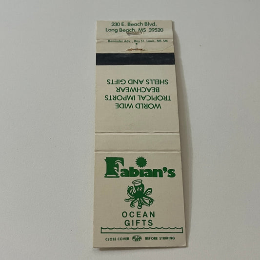 Fabians Ocean Gifts Long Beach CA Vintage Matchbook Cover TB6-MB2-5