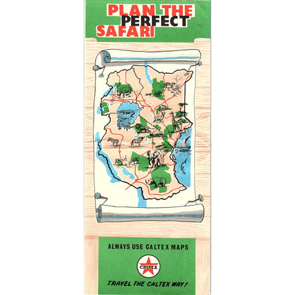 1971 Lake Manyara National Park Tanzania Safari Map & Travel Brochure TH2-TB2