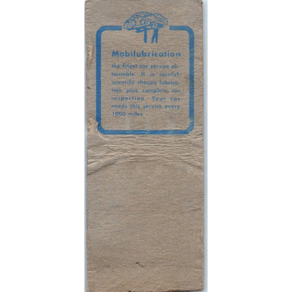 Pines Super Service Chubb's Greenwood WI Mobiloil Vintage Matchbook Cover SF4-Y8