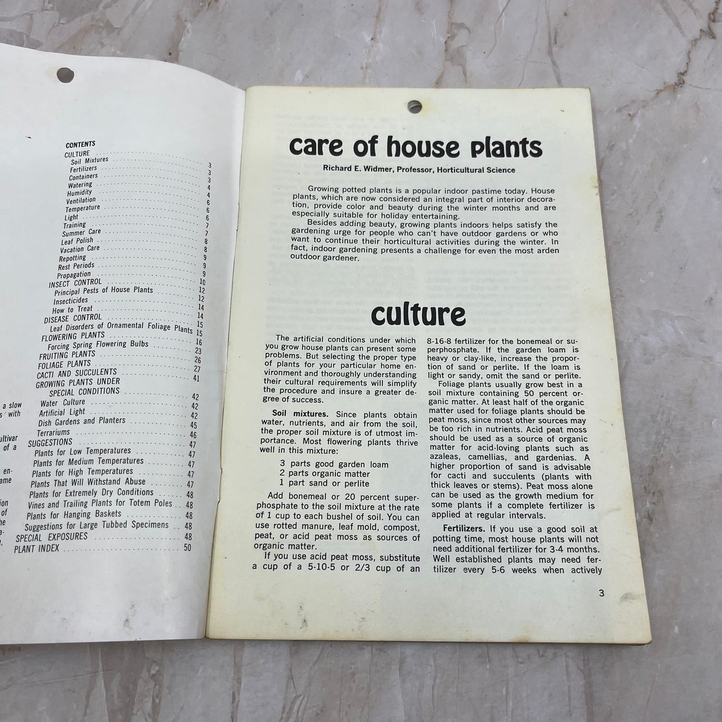 1970 Care of House Plants Magazine University of Minnesota Bulletin TD5