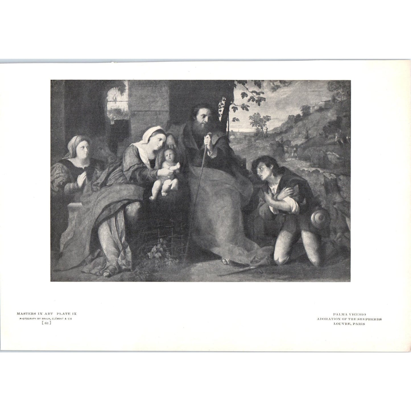 Adoration of the Shepherds - Palma Vecchio c1905 Art Print D12