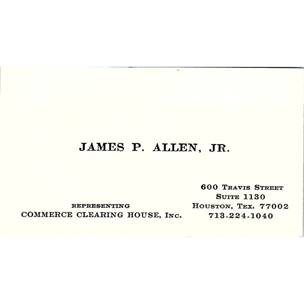 P. Allen, Jr. Representing Commerce Clearing House, Inc. Houston Card SSB4-B12