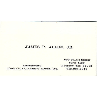 P. Allen, Jr. Representing Commerce Clearing House, Inc. Houston Card SSB4-B12