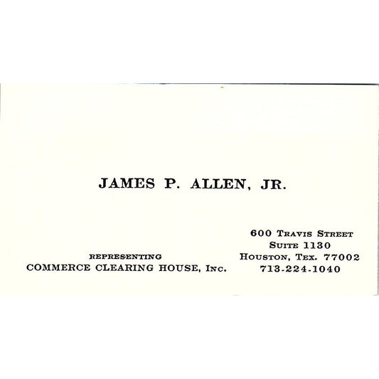 P. Allen, Jr. Representing Commerce Clearing House, Inc. Houston Card SSB4-B12