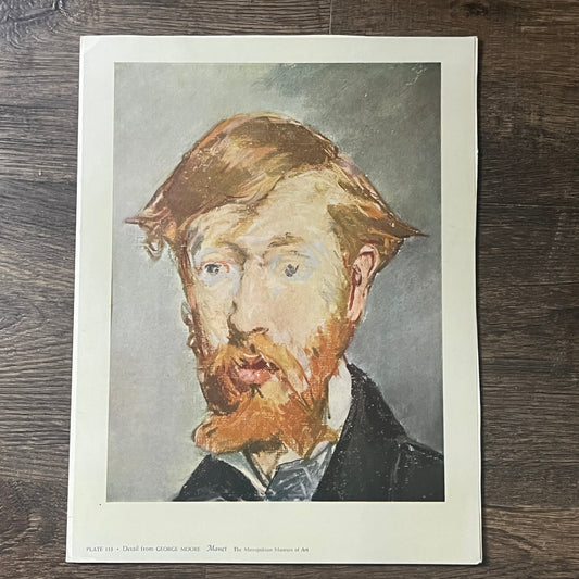 Edouard Manet Detail from George Moore Lithograph Vintage Art Print 9x12 V6