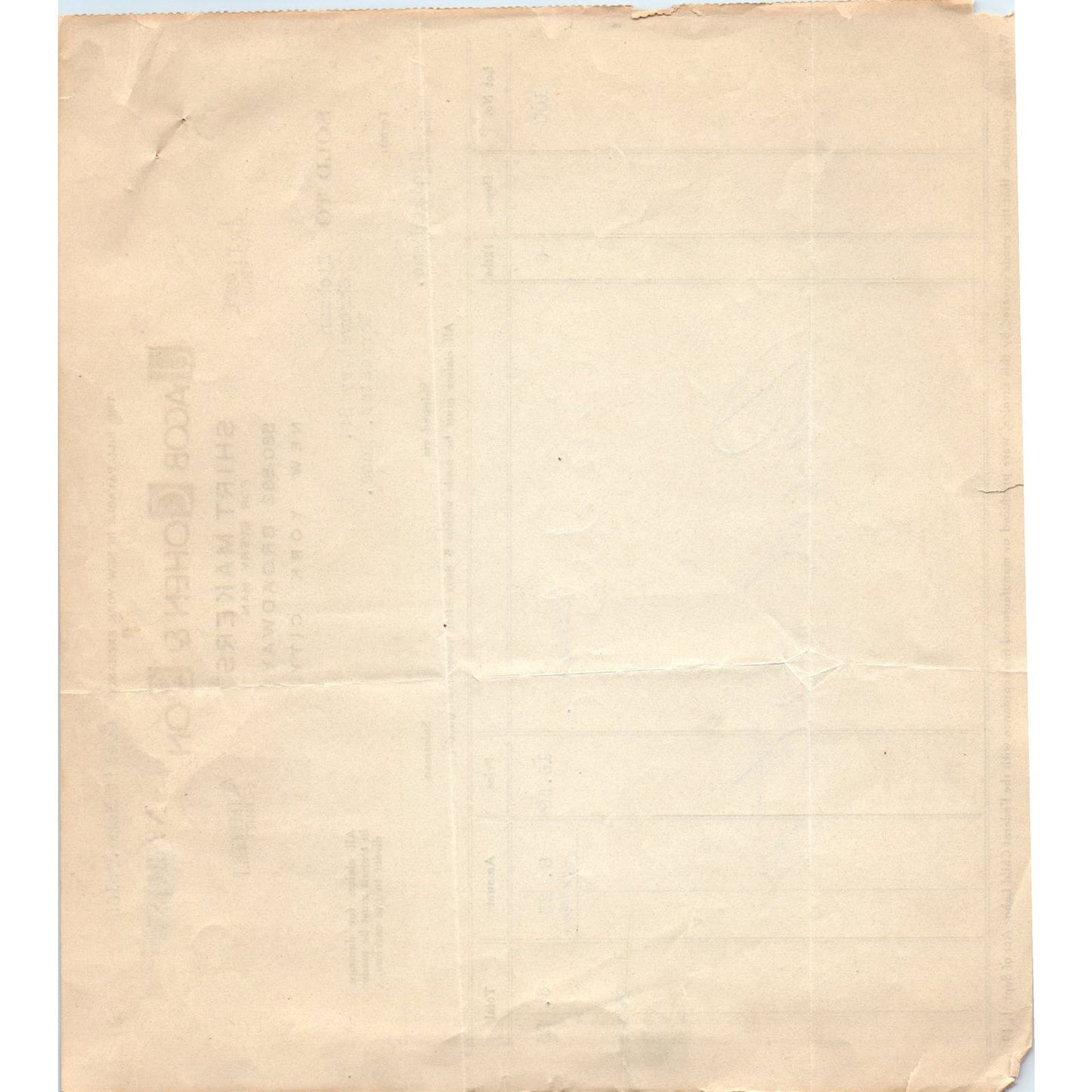 Jacob Cohen & Son Shirt Makers NY Original Billhead Letterhead Receipt D8-LL