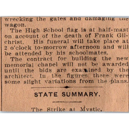 W.E. Baker & Son Ins Main Street Hartford 1901 Newspaper Ad AD8-HS7
