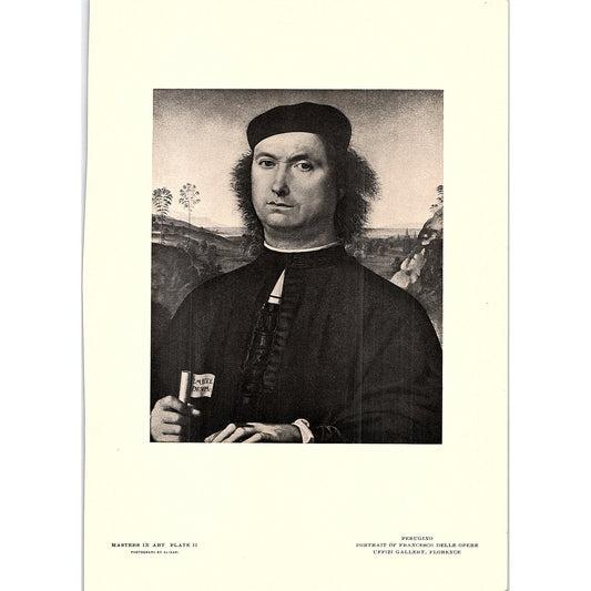 Portrait of Francesco Delle Opere - Perugino - 1902 Litho Art Print AF4-13