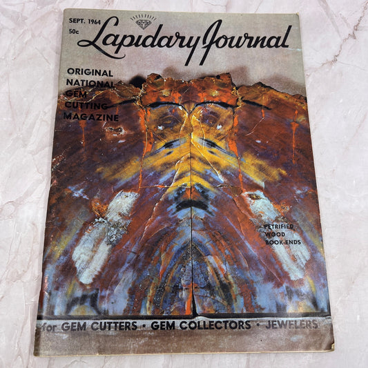Petrified Wood Bookends - Lapidary Journal Magazine - Sep 1964 M24