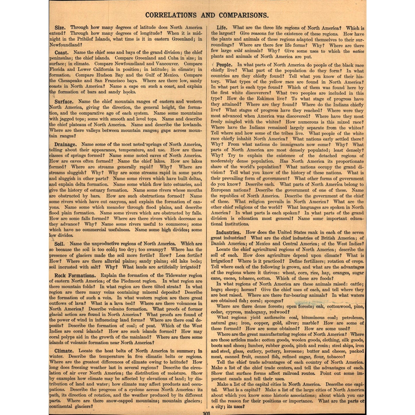 Physical Map of South America 1901 Map V14-1