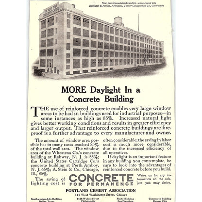 Portland Cement Association Concrete Chicago c1920 Ad AF8-8
