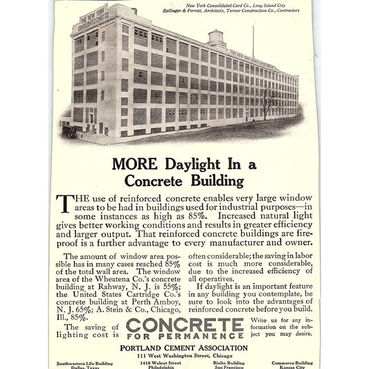 Portland Cement Association Concrete Chicago c1920 Ad AF8-8