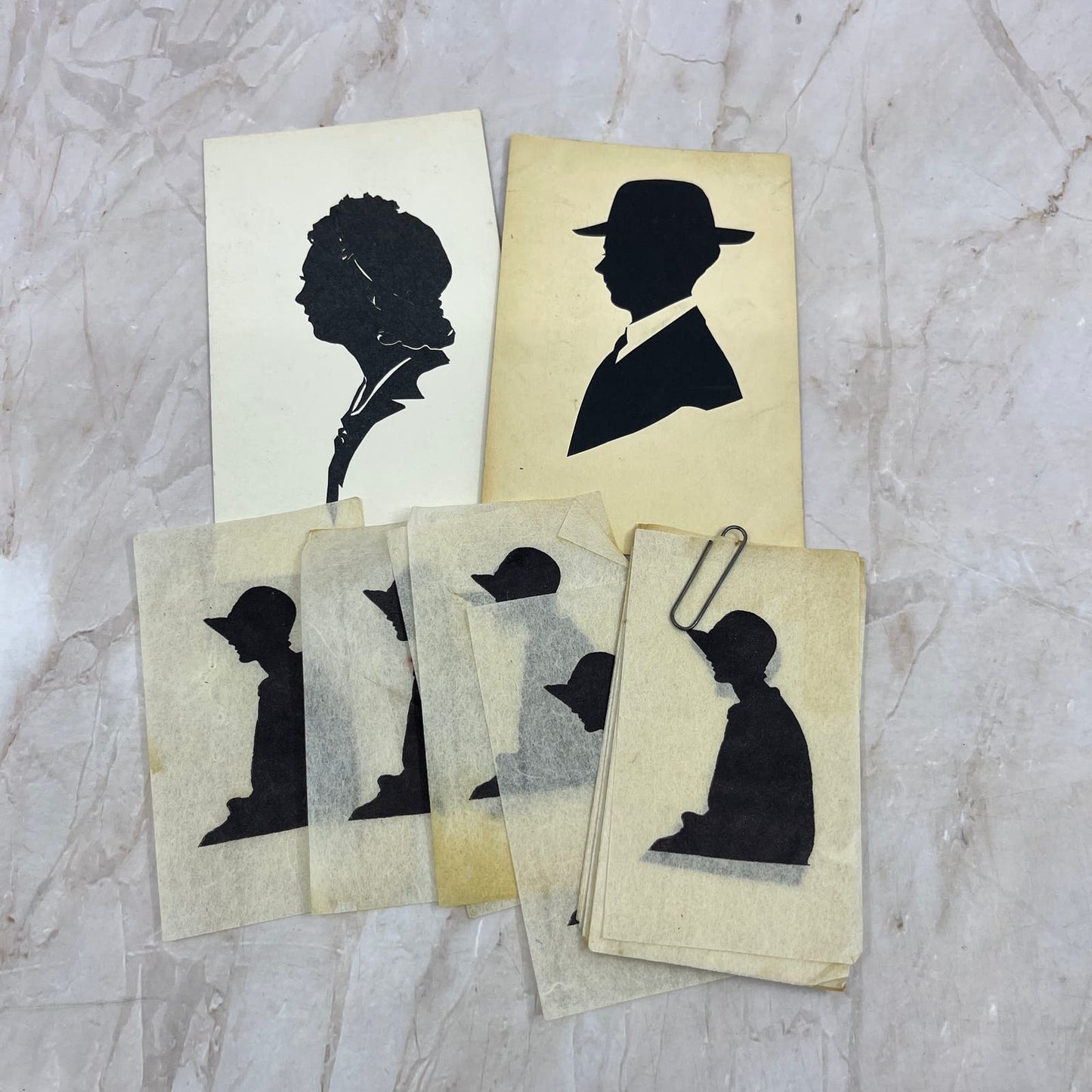 Lot of Vintage Silhouettes Carl A. Ackerlund Silhouettist St. Paul MN TI9-P2