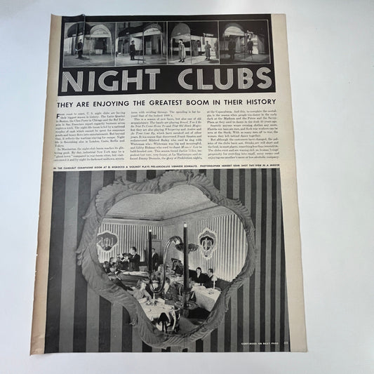 Night Club Boom El Chico Nick's El Morocco Stork Club 2 Page 1940s Article V30-1