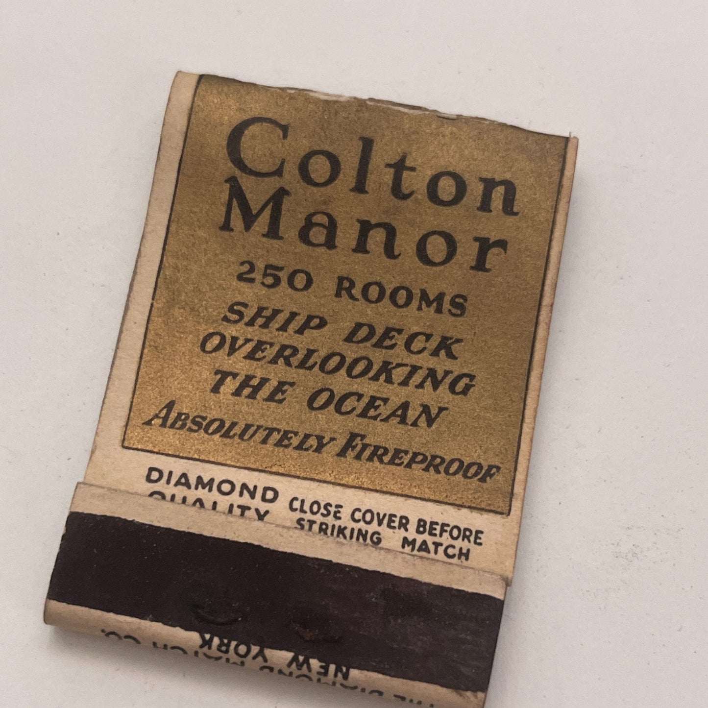 Colton Manor Hotel Atlantic CIty NJ Vintage Matchbook Cover TB8-MB2-4