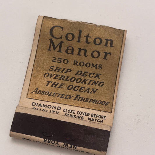 Colton Manor Hotel Atlantic CIty NJ Vintage Matchbook Cover TB8-MB2-4