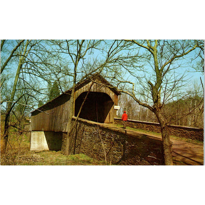 Frankenfield Covered Bridge Bucks County 51 PA Vintage Bridge Postcard PD3