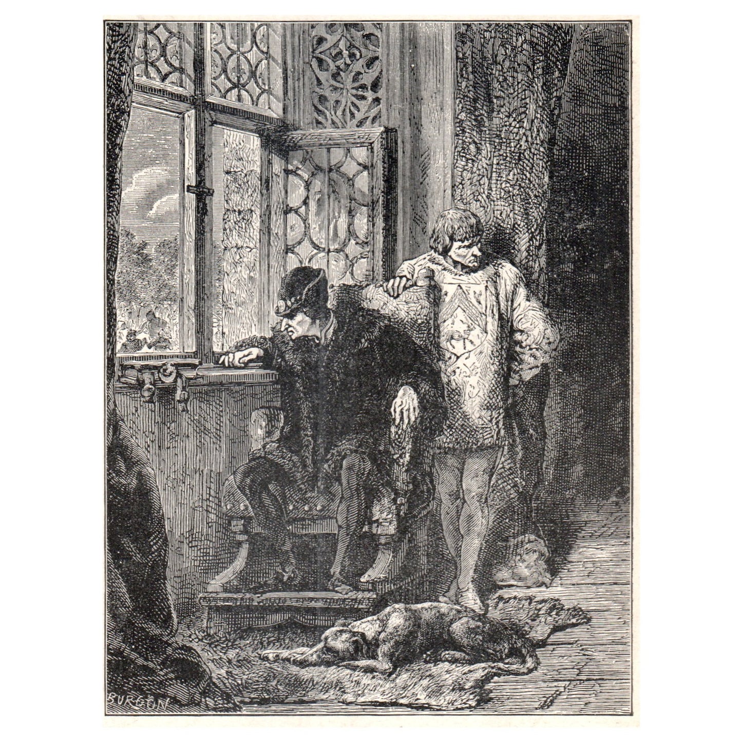 Louis XI in Plessis-Lez-Tours 1911 Engraving Print AF5-7