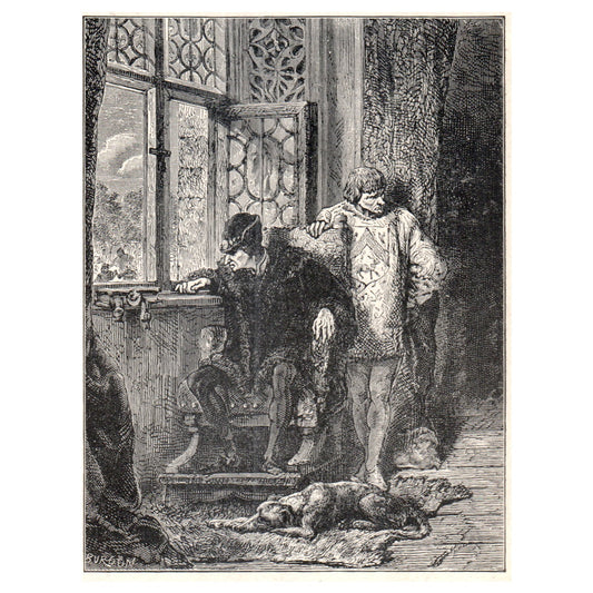 Louis XI in Plessis-Lez-Tours 1911 Engraving Print AF5-7