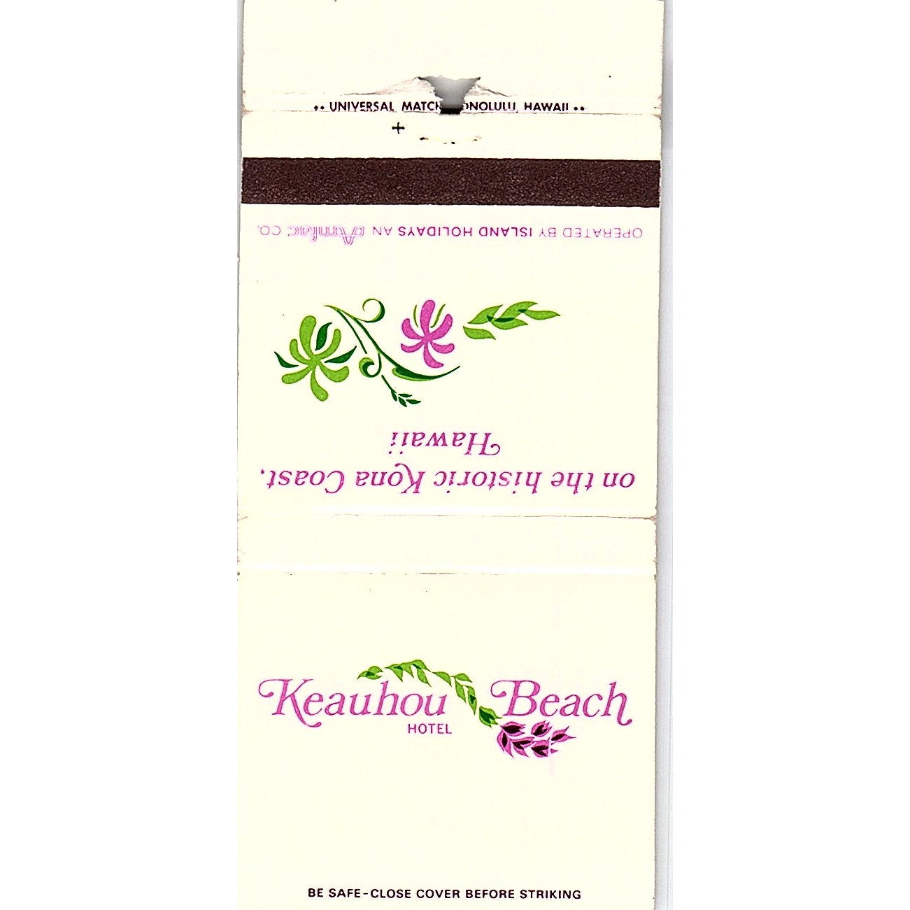 Keauhou Beach Hotel Kona Coast Hawaii Vintage Matchbook TB6-MB2-12