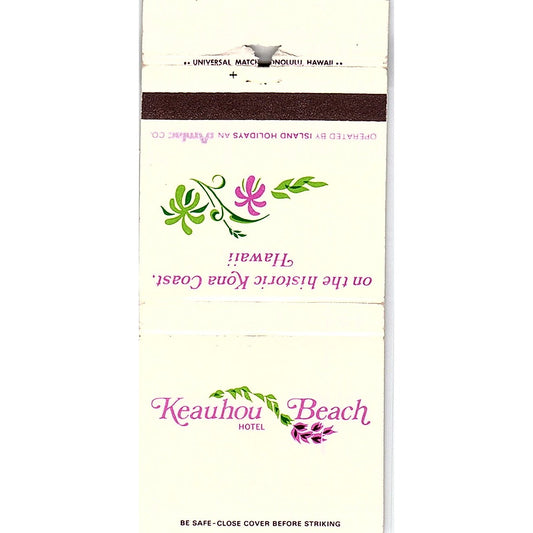 Keauhou Beach Hotel Kona Coast Hawaii Vintage Matchbook TB6-MB2-12