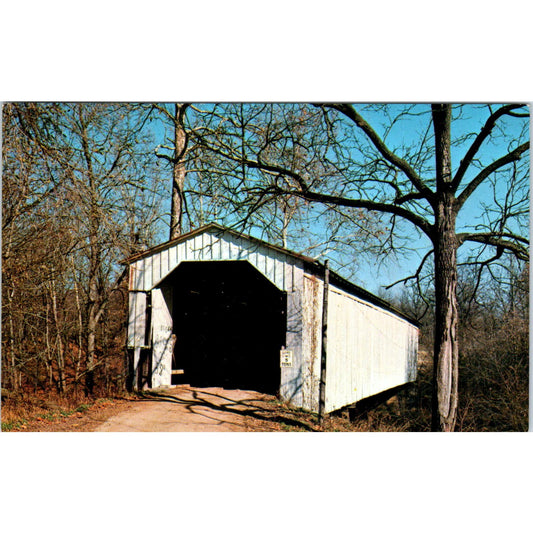 Cade's Mill Bridge Fountain County IN Vintage Covered Bridge Postcard PC14