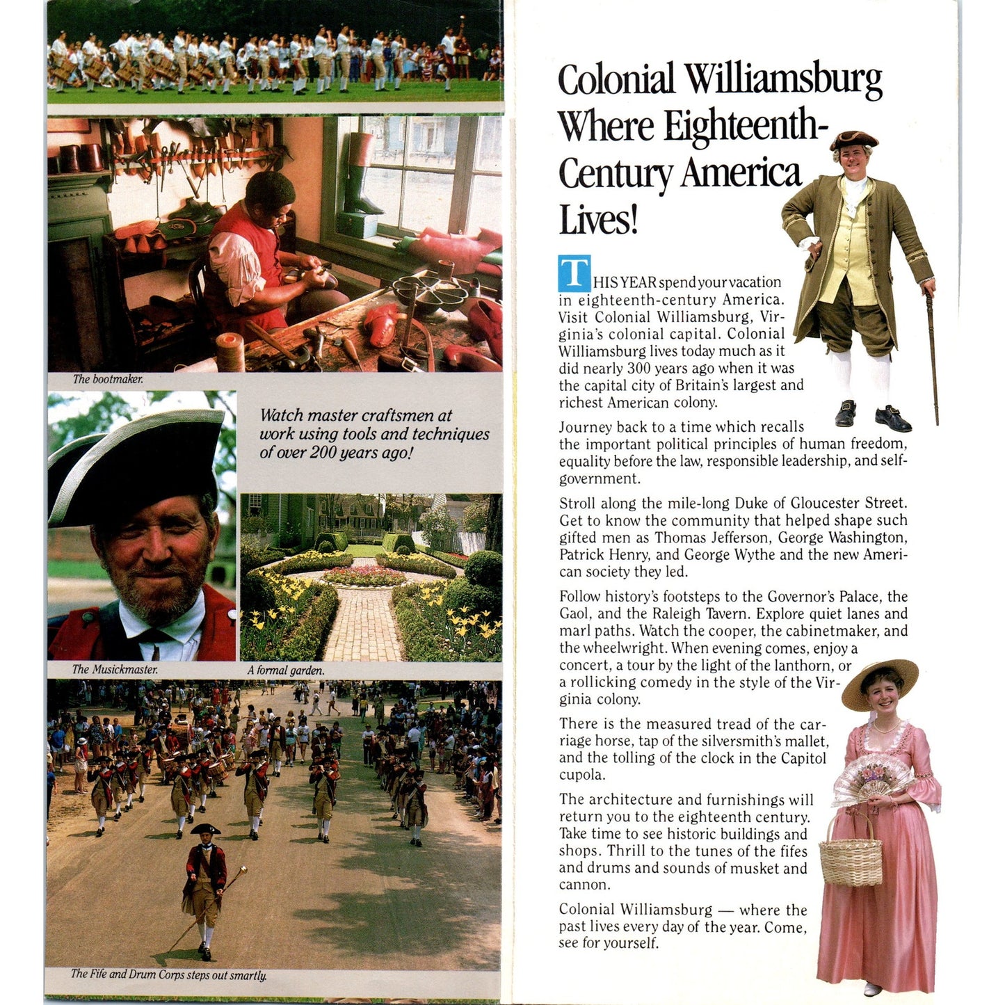 1987 Colonial Williamsburg Virginia Map & Travel Brochure TF4-B2