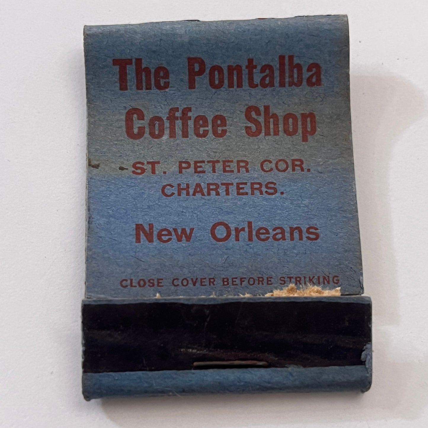 The Pontalba Coffee Shop St. Peter Cor. New Orleans Vtg Matchbook Cover TB8-MB-9