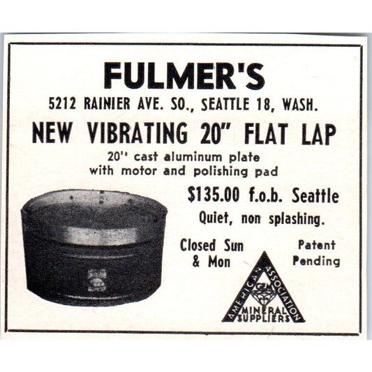 Fulmer's Vibrating Half Lap Seattle Washington 1964 Magazine Ad AB6-M1