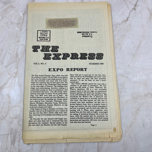 1982 Summer - Exanimo Express Treasure Hunting Newsletter - Ames NE M11
