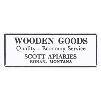 Scott Apiaries Wooden Goods Ronan MT 1964 Magazine Ad AK6-S15