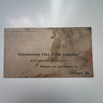 c1910 International Flax Twine Company Chicago IL Postal Envelope AJ4-H4